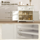 HOMCOM Sideboard, Kitchen Storage Cabinet w/ Adjustable Shelf, Drawer, Cream