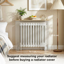 HOMCOM Radiator Cover Wooden Cabinet Vertical Slatted Vent MDF Grey Home