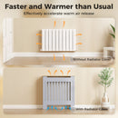 HOMCOM Radiator Cover Wooden Cabinet Vertical Slatted Vent MDF Grey Home