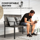 Outsunny Rattan Garden Bench Loveseat with Quick-Drying Padding