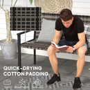 Outsunny Rattan Garden Bench Loveseat with Quick-Drying Padding