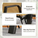 Outsunny Wicker Dining Chairs Set of 4, Stackable Outdoor Chairs