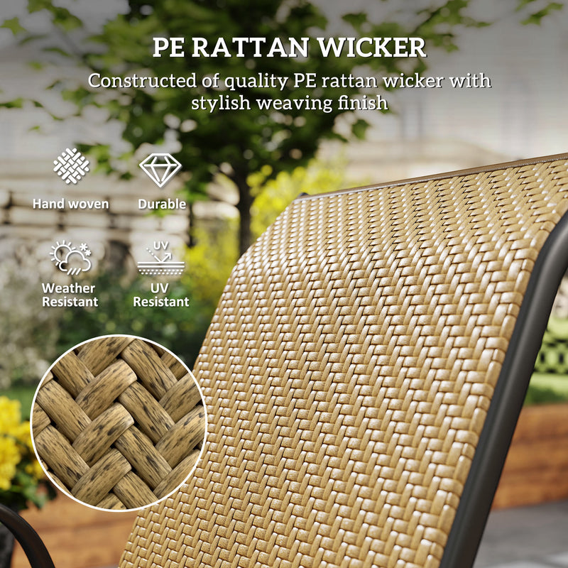 Outsunny Wicker Dining Chairs Set of 4, Stackable Outdoor Chairs