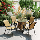 Outsunny Wicker Dining Chairs Set of 4, Stackable Outdoor Chairs