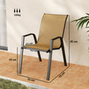 Outsunny Wicker Dining Chairs Set of 4, Stackable Outdoor Chairs