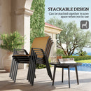 Outsunny Wicker Dining Chairs Set of 4, Stackable Outdoor Chairs