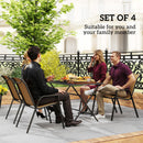 Outsunny Wicker Dining Chairs Set of 4, Stackable Outdoor Chairs