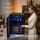 HOMCOM 16 Bottle Wine Cooler, 4-16°C Under Counter Drinks Beer Wine Fridge