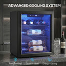 HOMCOM 16 Bottle Wine Cooler, 4-16°C Under Counter Drinks Beer Wine Fridge