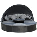 Outsunny Garden Daybed with Adjustable Table - Black