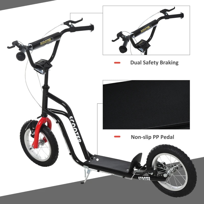 HOMCOM Teen Kids Stunt Scooter - Black