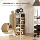 HOMCOM Set of 2 CD Storage Units DVD Shelf with Adjustable Shelves, Oak