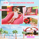 AIYAPLAY Kids Inflatable Bounce House With Blower For Indoor Outdoor, Pink