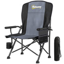Outsunny Camping Chair Padded with Side Pocket Black