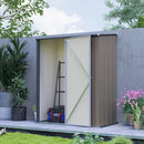 Outsunny Outdoor Storage Shed w/ Lockable Door for Garden, Light Grey