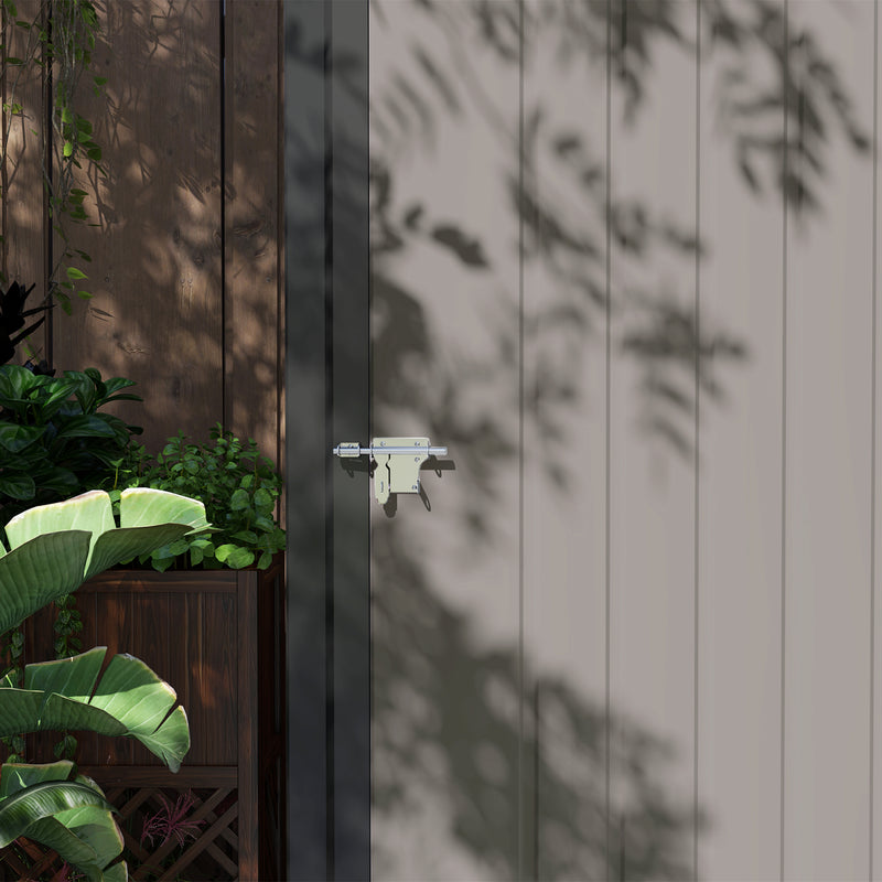 Outsunny Outdoor Storage Shed w/ Lockable Door for Garden, Light Grey