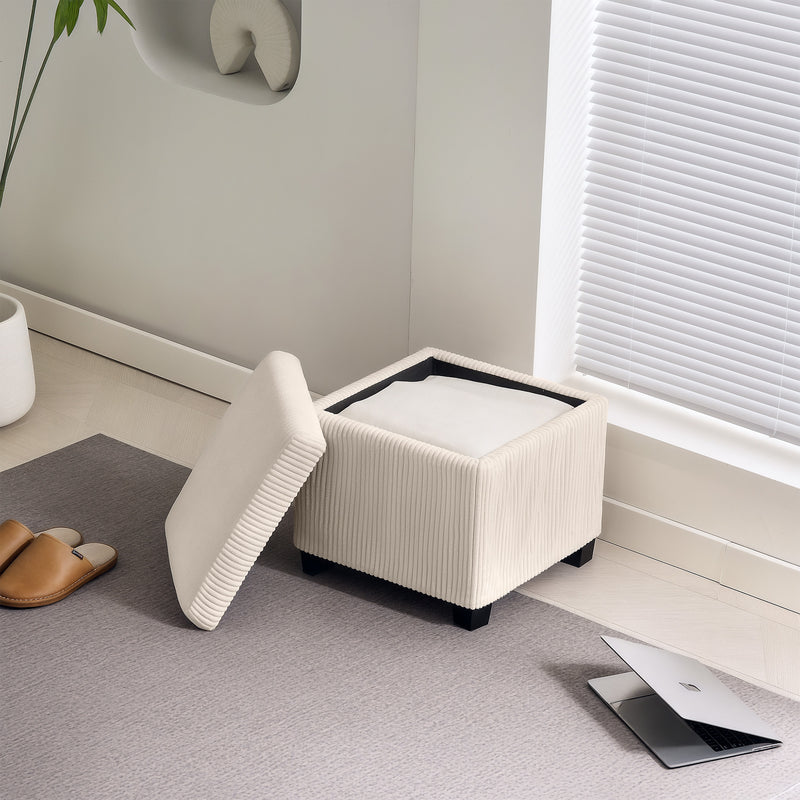 HOMCOM 40 cm Ottoman Storage Box with Removable Lid, Foot Rest