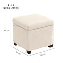 HOMCOM 40 cm Ottoman Storage Box with Removable Lid, Foot Rest