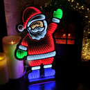 56cm Infinity Light up Standing Santa Christmas Decoration with Multi-Coloured LEDs on Metal Base