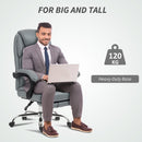 HOMCOM Office Chair, Computer Desk Chair With Spring Cushion, Grey