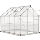 Outsunny Walk-In Polycarbonate Greenhouse Plant Grow Galvanied Aluminium
