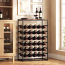 HOMCOM 30 Bottles Wine Rack, 6 Tier Wine Storage Holder, Rustic Brown