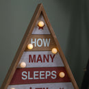 42cm Wooden Christmas Countdown Decoration with 10 Warm White LEDs