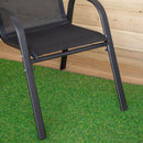 Set of 6 Outdoor Garden Patio Textilene Furniture Chairs in Black