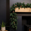 270cm 9ft Deluxe Christmas Princess Garland With 180 Tips and 14 Pine Cones
