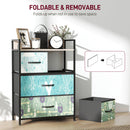 HOMCOM 4-Drawer Chest of Drawers Fabric Dresser with Open Shelf