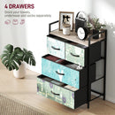 HOMCOM 4-Drawer Chest of Drawers Fabric Dresser with Open Shelf