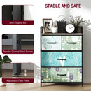 HOMCOM 4-Drawer Chest of Drawers Fabric Dresser with Open Shelf