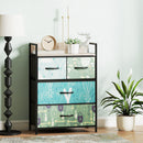 HOMCOM 4-Drawer Chest of Drawers Fabric Dresser with Open Shelf