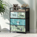 HOMCOM 4-Drawer Chest of Drawers Fabric Dresser with Open Shelf
