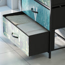 HOMCOM 4-Drawer Chest of Drawers Fabric Dresser with Open Shelf