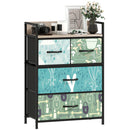 HOMCOM 4-Drawer Chest of Drawers Fabric Dresser with Open Shelf