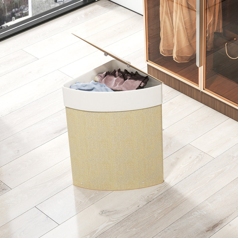 HOMCOM 55L Laundry Hamper With Removable Washable Liner Bag