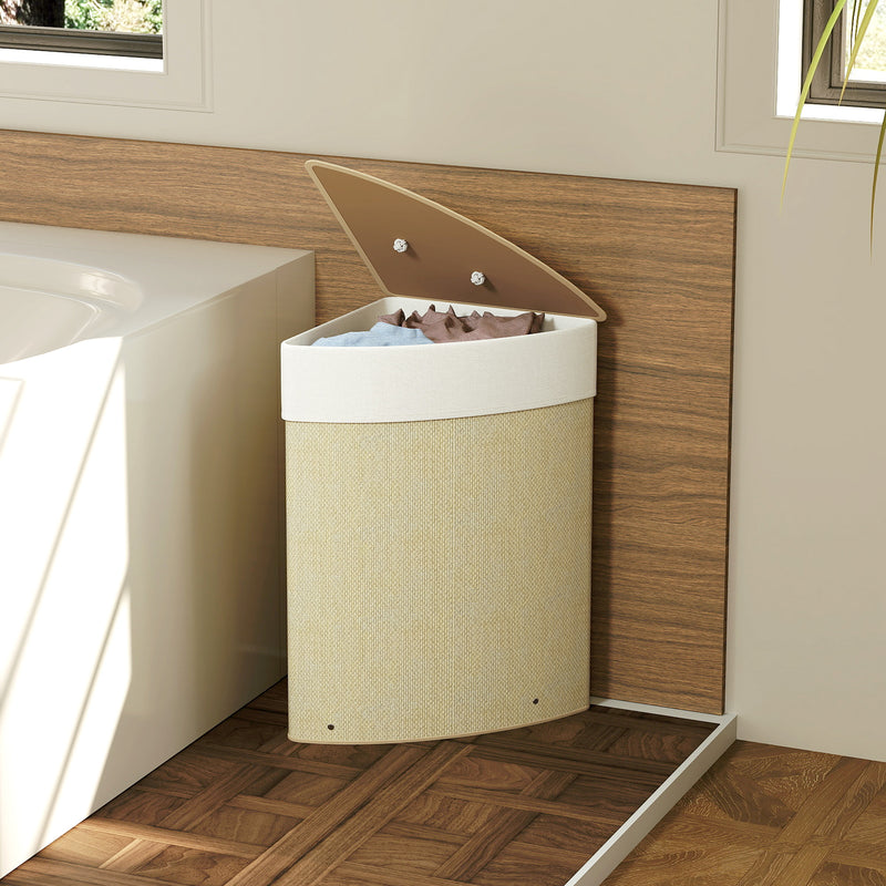 HOMCOM 55L Laundry Hamper With Removable Washable Liner Bag