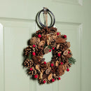 Winter Spice Hanging Christmas Wreath with Pine Cones Berries & Dried Fruit
