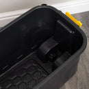 75L Heavy Duty Lockable & Stackable Storage Tub Chest on Wheels with Clips in Black