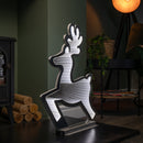 60cm Infinity Light up Leaping Reindeer Christmas Decoration with Ice White LEDs on Metal Base