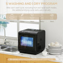 HOMCOM Countertop Dishwasher with Dual Water Supply and 6 Programs, Black