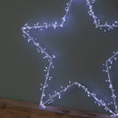 60cm Light Up Metal Hanging Christmas Star Decoration With 280 White LEDs