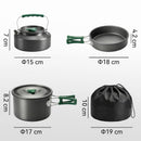 Outsunny Camping Cookware Set For 2-3 People, Camping Cooking Kit, Grey