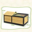 PawHut Wooden Tortoise House, Small Pet Reptile with Hide Shelter Den and Run