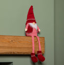 50cm Red and White Stripe Sitting Christmas Gonk Decoration with Dangly Legs