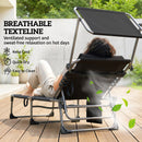 Outsunny Folding Sun Loungers Set Of 2, Sun Bed With Canopy, Black