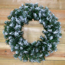 55cm Premier Christmas Snow Tipped Green Pine PVC Door Wreath