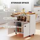 HOMCOM Folding Dining Table, Rolling Drop Leaf Table With Hidden Shelf