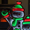 65cm Infinity Standing Snowmen Family on Metal Base with White, Red & Green LEDs